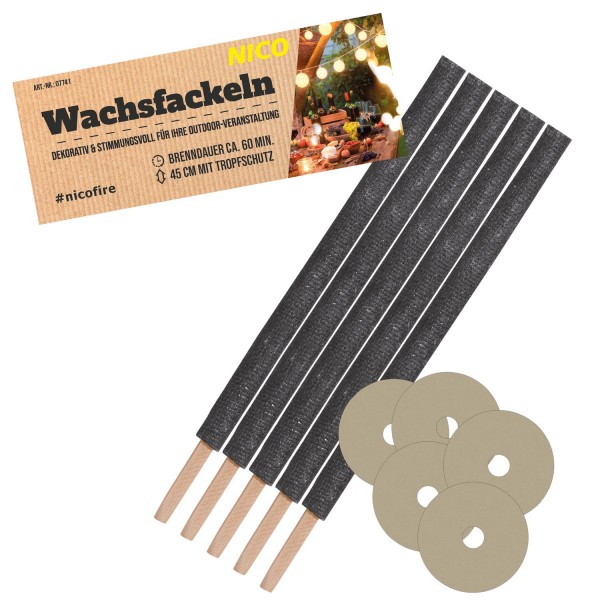 Wachsfackel 45cm